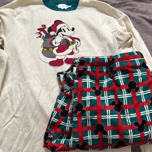 Hanna Andersson Cream and Green Joggers